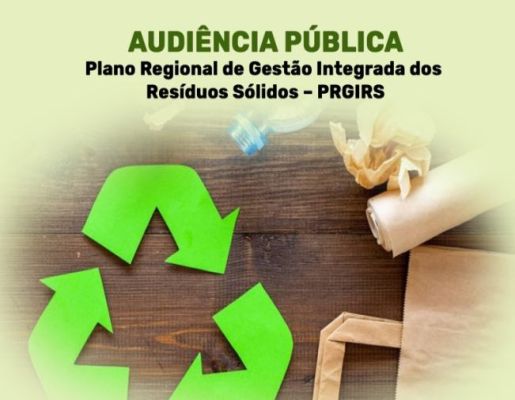 Plano Regional de Gestão Integrada dos Resíduos Sólidos será discutido com a população na quarta-feira, dia 9